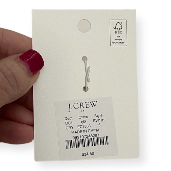 J. CREW Crystal Gem Ring Oval Rhinestone CZ Statement Ring 14K Gold Plated NWT - Picture 6 of 7